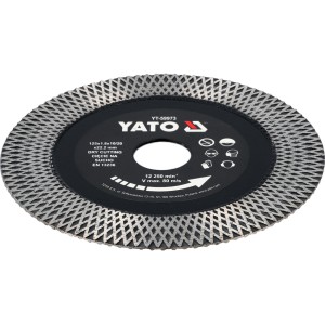 Диск відрізний алмазний по гресу і кераміці YATO Ø= 125/22.2x 1.8 мм, сухий різ [10/100]
