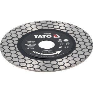 Диск відрізний алмазний по фарфору і граніту YATO Ø= 125/22.2x 1.8 мм, сухий різ [10/100]