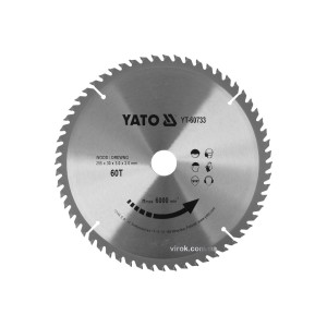 Диск пиляльний победітовий по дереву YATO: 255x30x3.0x2.0 мм, 60 зубців, R.P.M до 6000 1/хв [10]