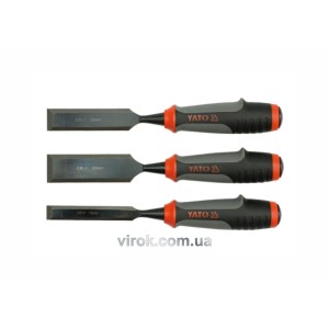 Стамески з полімерними ручками YATO : b= 16-25-32 мм, CrV. набір 3 шт. [10/30]