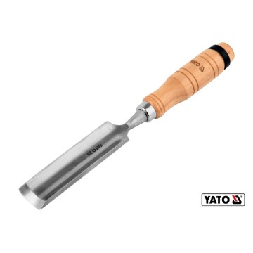 Стамеска напівкругла YATO : b= 38 мм, клинок- 125 мм, дерев'яна ручка- 112 мм [12/48]
