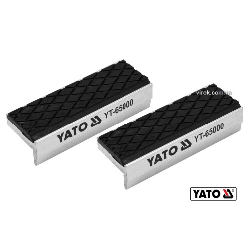 Губки змінні до лещат м'які YATO: 75 х 30 х 10 мм, алюмінієві з гумою [20/60]