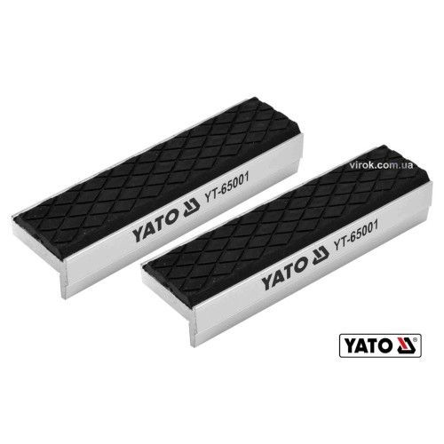 Губки змінні до лещат м'які YATO: 100 х 30 х 10 мм, алюмінієві з гумою [20/60]