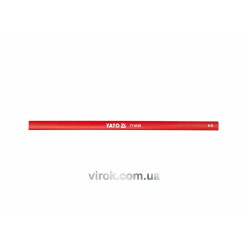 Олівець столярний YATO : L= 245 мм х 12 мм. червоний. паков. 144 шт. [8]