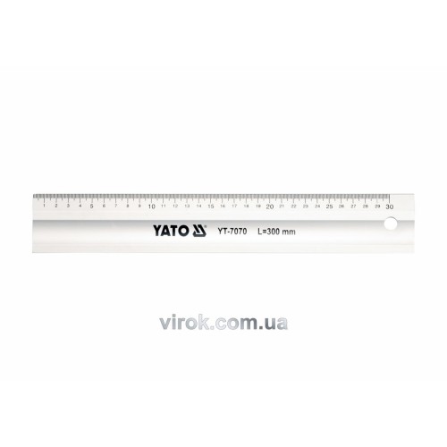 Лінійка алюмінієва YATO : L= 300 мм [25/100]