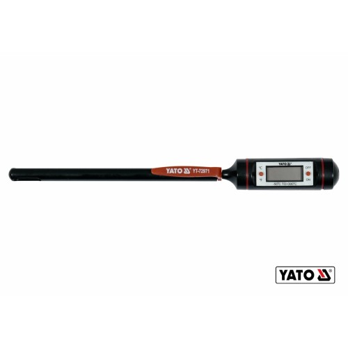 Термометр електронний YATO з зондом- 130 мм, діапазон- -50ºС- +300ºС, живлення- 1.5 В (LR44) [50]