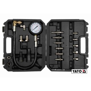 Компресометр для дизельних двигунів YATO : 7 МПа, з спорядженням, 19 шт + кейс [10]