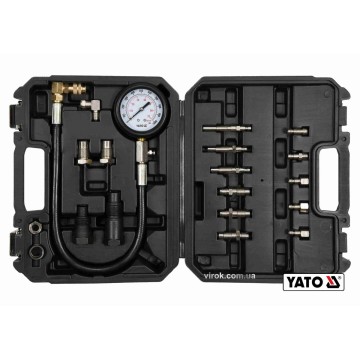 Компресометр для дизельних двигунів YATO : 7 МПа, з спорядженням, 19 шт + кейс [10]