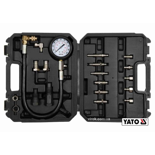 Компресометр для дизельних двигунів YATO : 7 МПа, з спорядженням, 19 шт + кейс [10]