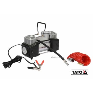 Компресор автомобільний YATO: 12В, 250Вт, тиск-  МПа, 60л/хв, шланг- 5м, кабель- 3м + ліхтар LED [4]