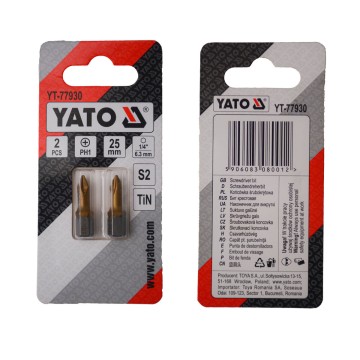 Насадка викруткова YATO PH1 х 25 мм. HEX 1/4
