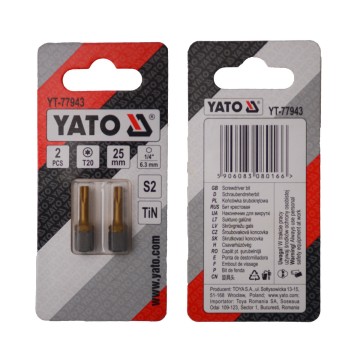 Насадка викруткова YATO TORX T20 х 25 мм. HEX 1/4