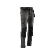 Штани робочі джинс стрейч YATO розмір L/XL 98-106 см, ріст- 180-188 см, сірі, 17 кише, 71%(DW)