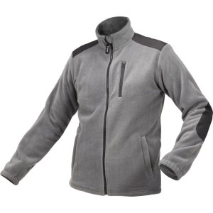 Куртка робоча з грубого фліса YATO, XL, сіра, 3 кишені, зміцнювальні нашивки, 100% поліестер [10]