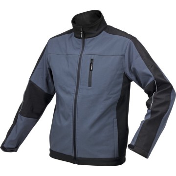 Куртка робоча SOFTSHELL YATO розмір S, чорно-темно-сіра, 3 кишені, 96% поліестер і 4% спандекс(DW)