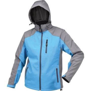 Куртка робоча SOFTSHELL з прикріпн капюшоном YATO розм L, синьо-сіра, 3 кишені, 96% поліес і 4%(DW)