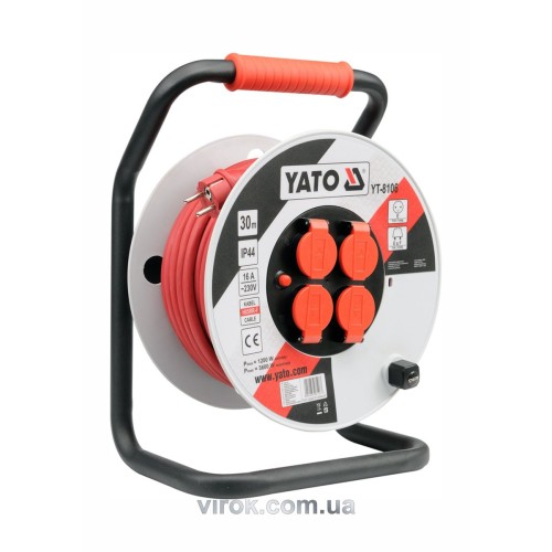 Подовжувач мережевий YATO на котушці : L= 40 м. 3-жильний S=2,5 мм² [1]