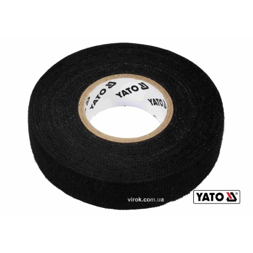 Стрічка ізоляційна ХБ YATO 15м x19x0.3 мм (тканинна) t= -40°С +105°С для мотання пучків кабелів [10]