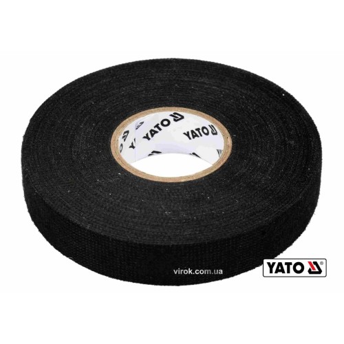 Стрічка ізоляційна ХБ YATO 25м x19x0.3 мм (тканинна) t= -40°С +105°С для мотання пучків кабелів [10]