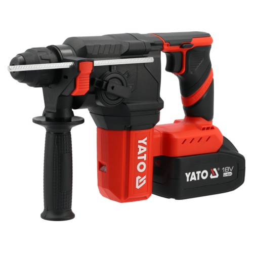 Перфоратор акумуляторний YATO SDS+ Li-Ion 18 В 4 АГод , J=2.5 Дж, Ø≤22 мм в бетоні, 3 режими в футля