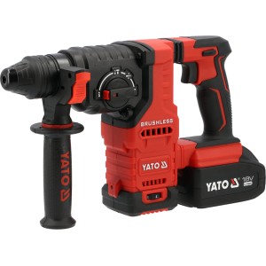 Перфоратор YATO SDS+ акумуляторний 2х Li-Ion 18 В 4 АГод , J=2.8 Дж, Ø≤26 мм в бетоні, 3 режими [3]