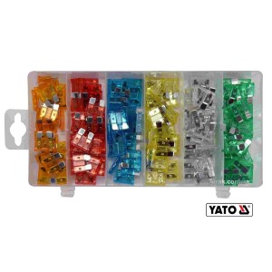 Запобіжники автомобільні YATO STANDARD, по 20 шт. для струмів 5, 10, 15, 20, 25, 30 А, 120 шт [12]