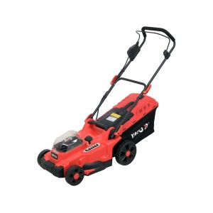 Газонокосарка акумуляторна YATO 2х Li-Ion 18В. Ø= 37см. h= 25-75. 35л (БЕЗ АКБ)