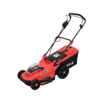 Газонокосарка акумуляторна YATO 2х Li-Ion 18В 4 Агод. Ø=43 см. h= 25-75. 50л