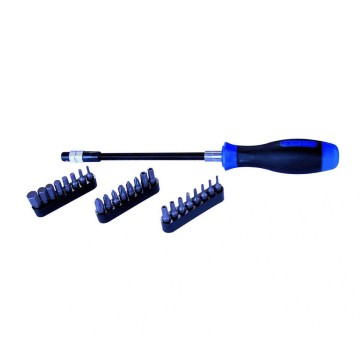 Викрутка гнучка +24 біти KING TONY 1/4" (1025CQ)