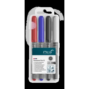 Набір перманентних маркерів PICA 534/04 Classic Permanent Pen (червоний/синій/чорний/білий), 4шт