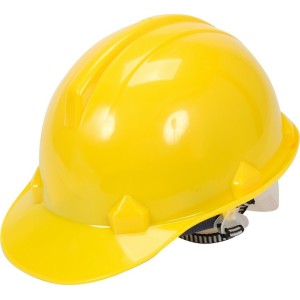 Каска для захисту голови VOREL жовта з матеріалу HDPE [30/120]